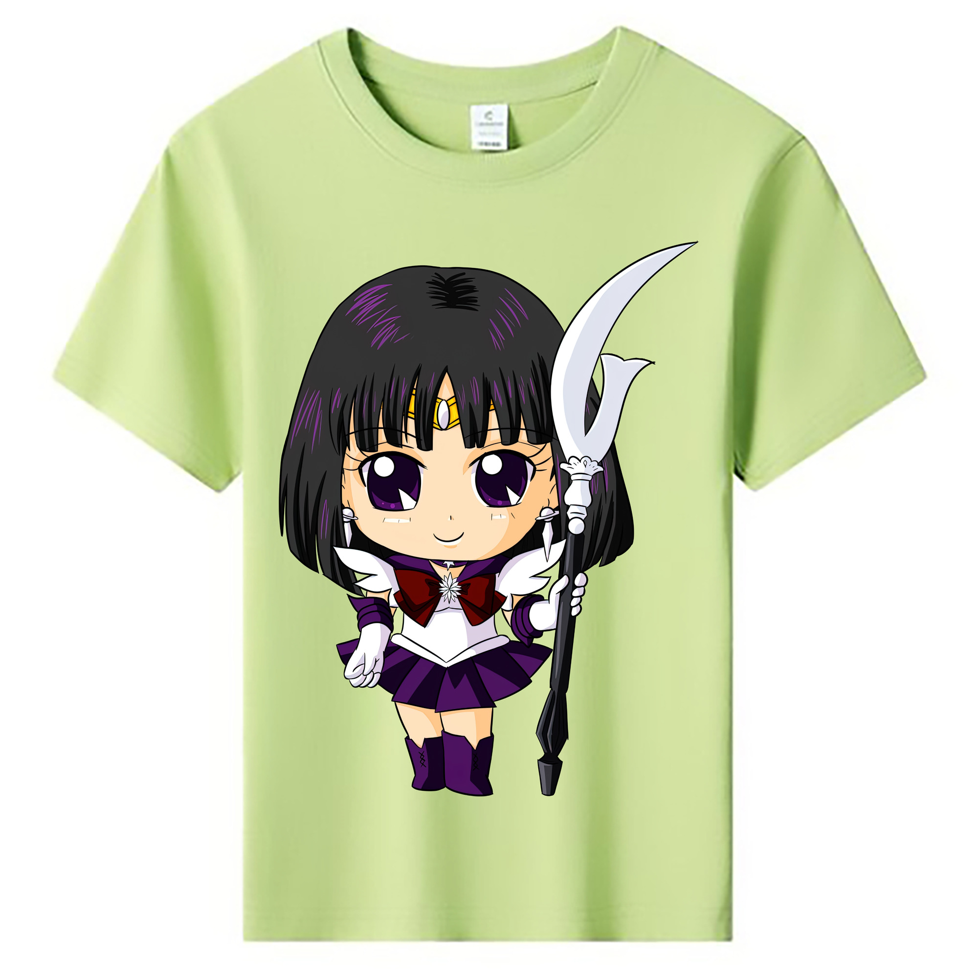 （画像用） 美少女戦士セーラームーン 土萠ほたる Sailor Moon Tomoe Hotaru （セーラーサターン；Sailor Saturn） 綿100％キッズTシャツ（フロントプリント）